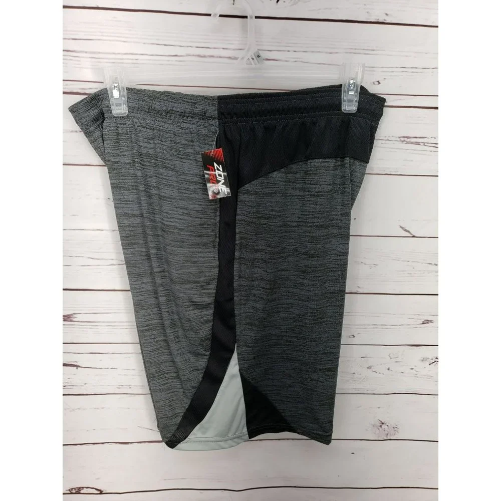 Zone Pro XL gray‎ black silver Athletic Gym Running mens Shorts